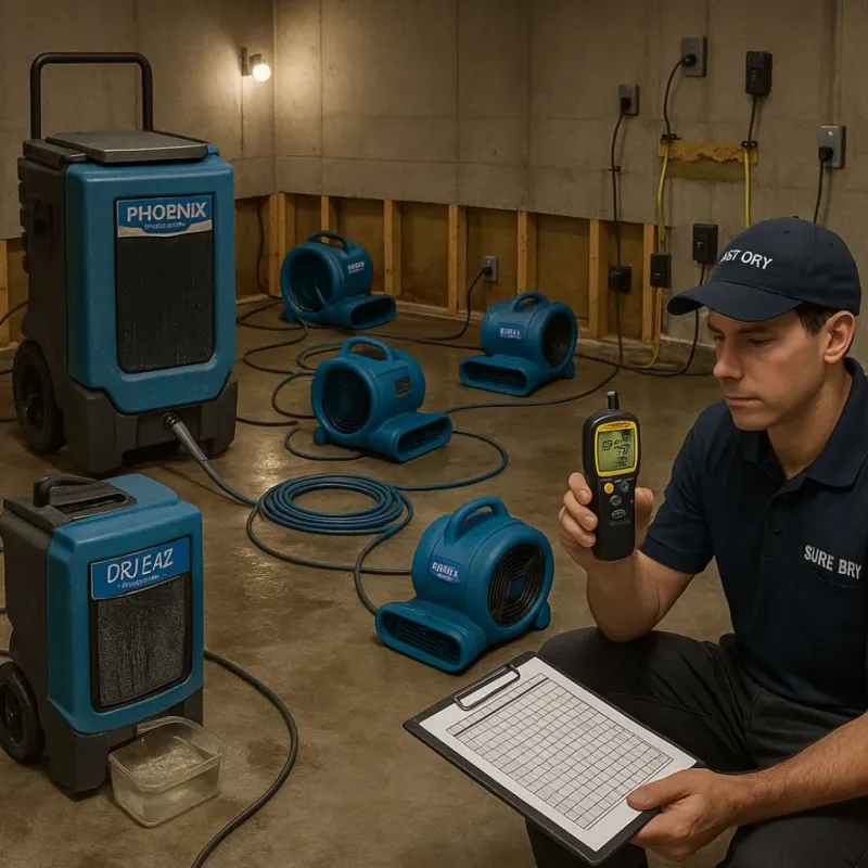Structural Drying and Dehumidification process in Childress County, TX